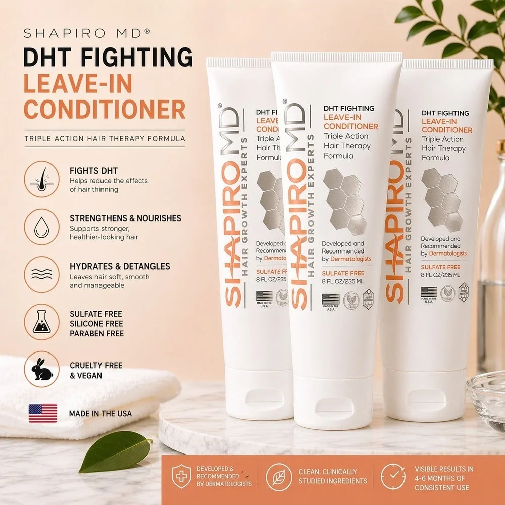 Hair Loss Leave-in Conditioner, Natural Vegan, DHT Blockers for Thinning Hair